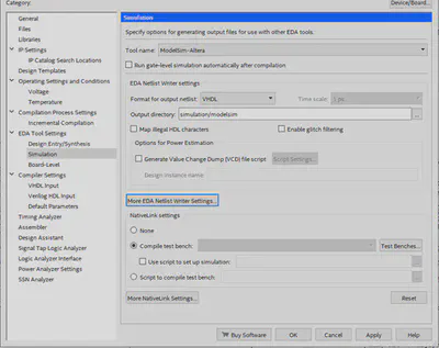 Configuração de Simulação RTL